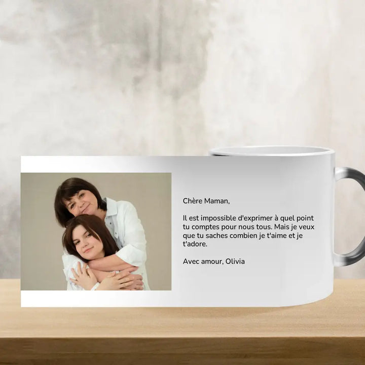 Maman message et photo - Tasse magique