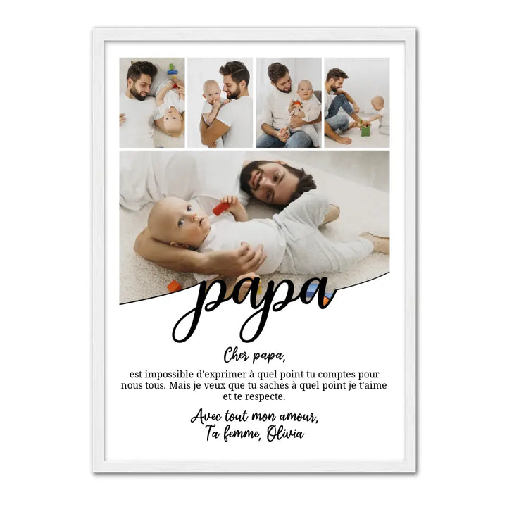 Message et photo personnalisés - Affiche Papa