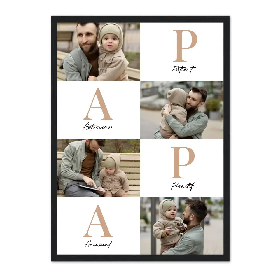 Papa Lettres - Affiche personnalisée