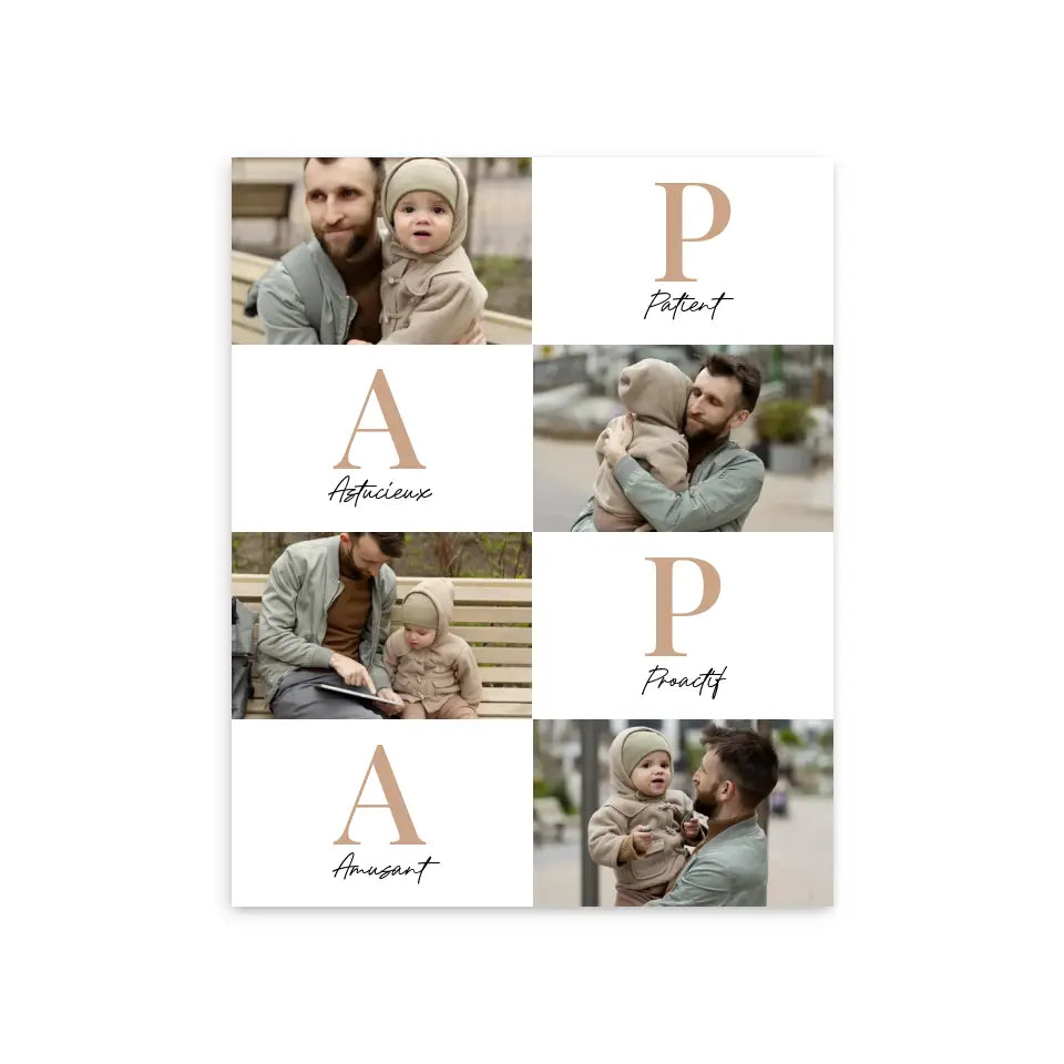 Papa Lettres - Affiche personnalisée