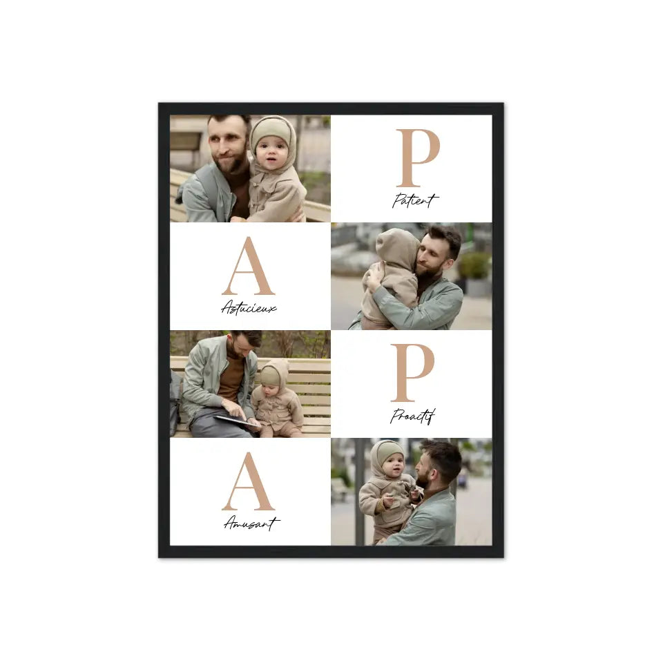 Papa Lettres - Affiche personnalisée