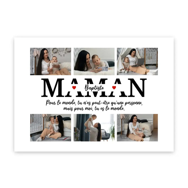 Maman et photos - Affiche Personnalisée