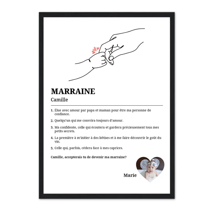 Marraine - Affiche Personnalisée