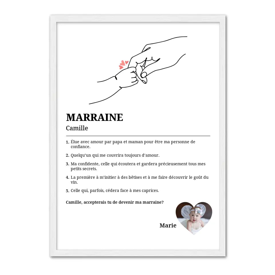 Marraine - Affiche Personnalisée