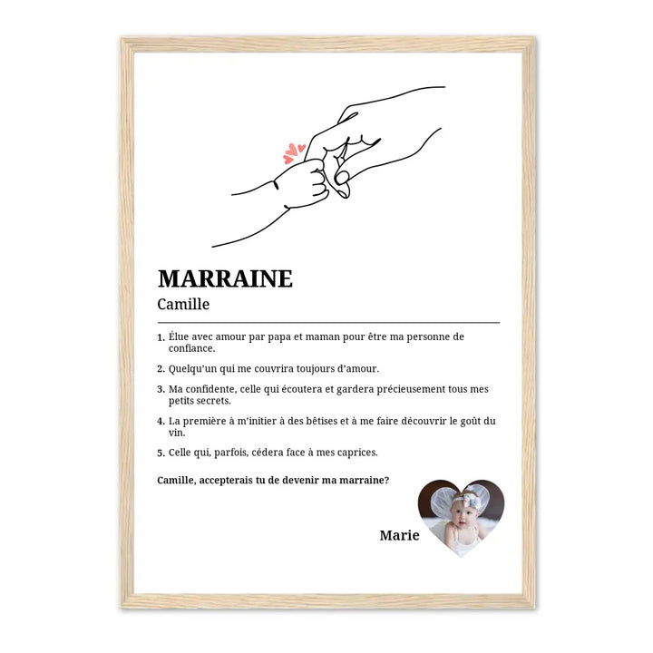 Marraine - Affiche Personnalisée