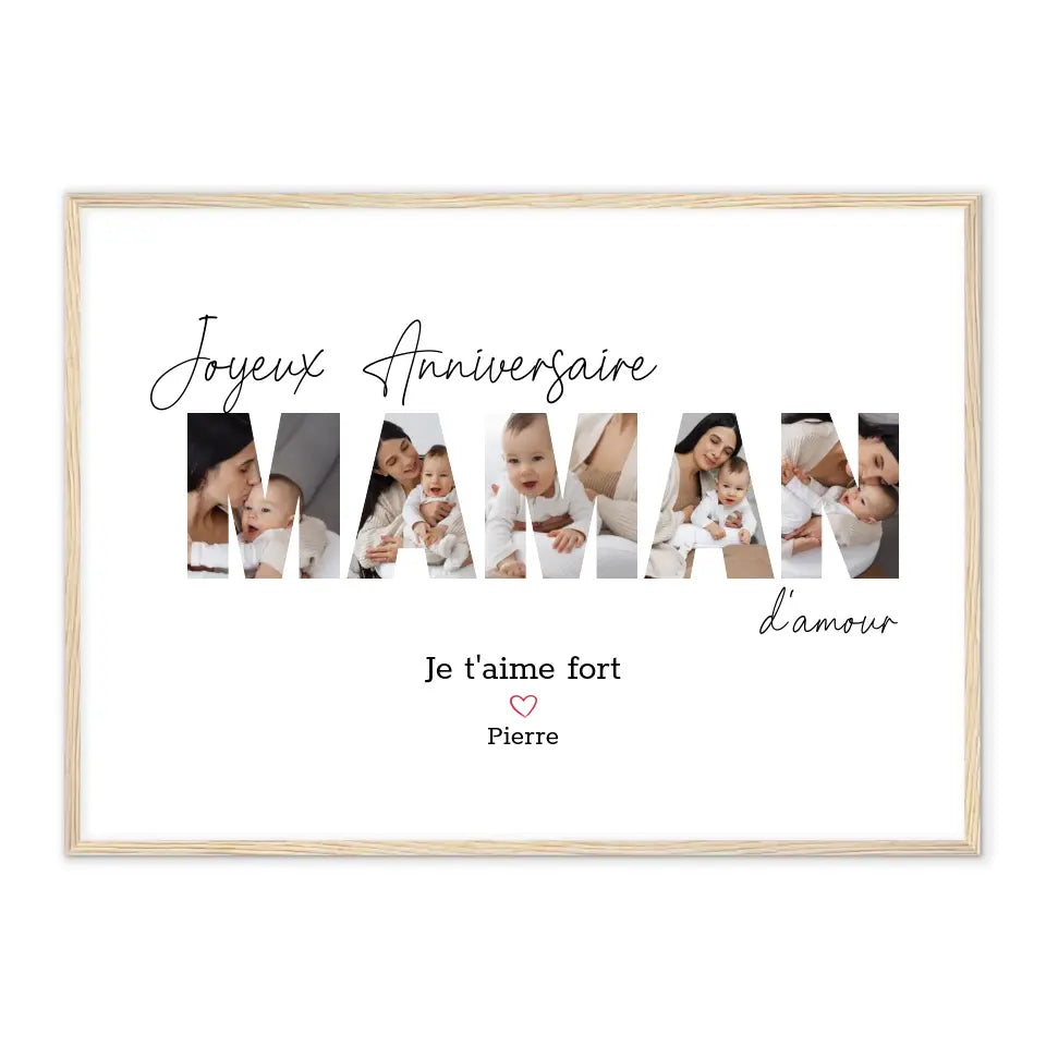 Joyeux Anniversaire Maman - Affiche Personnalisée