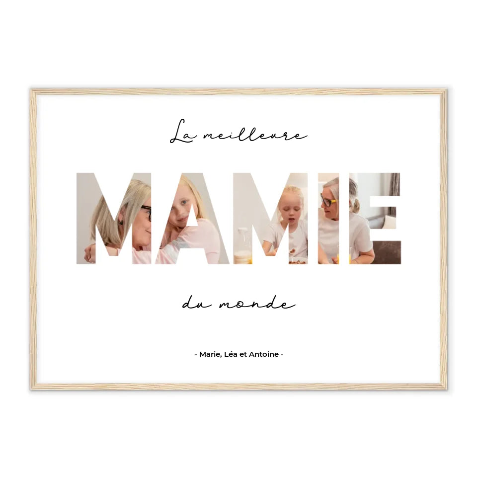 "La Meilleure Mamie du Monde" - Affiche Personnalisée