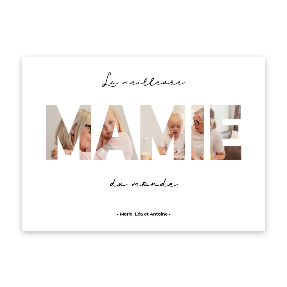 "La Meilleure Mamie du Monde" - Affiche Personnalisée