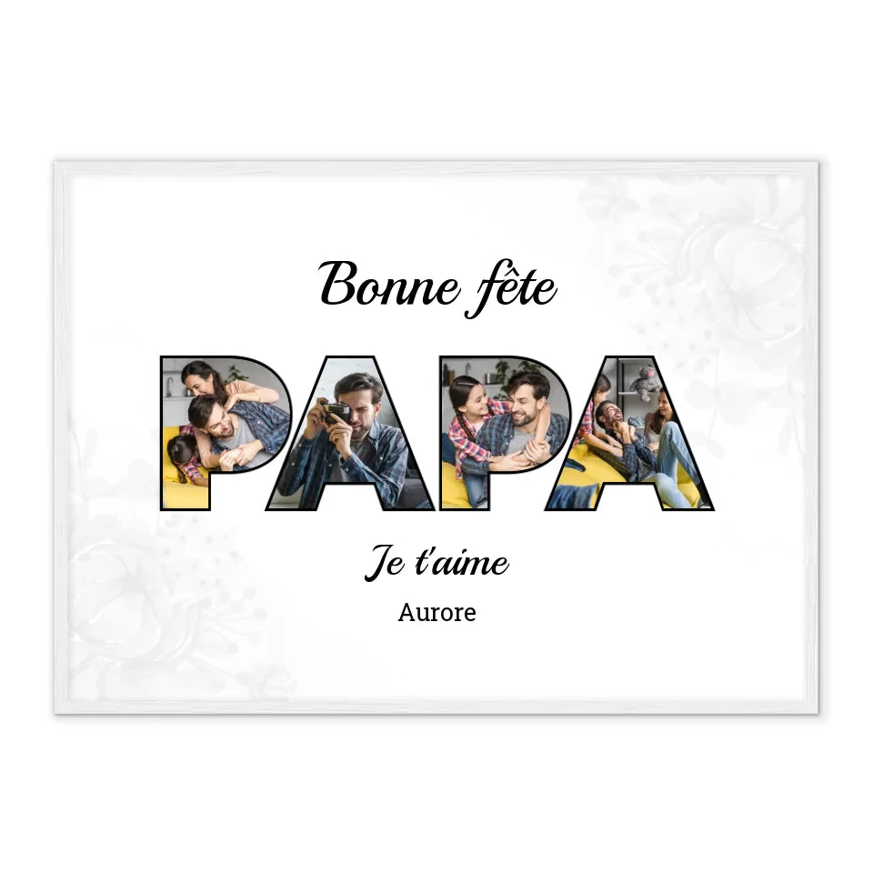 Bonne Fête Papa & Je t'aime - Affiche Personnalisée