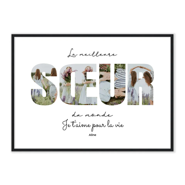 "La meilleure sœur du monde"- Affiche Personnalisée