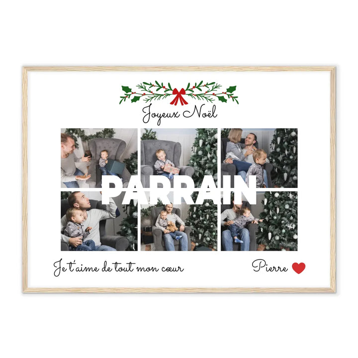 Joyeux Noël Parrain - Affiche Personnalisée