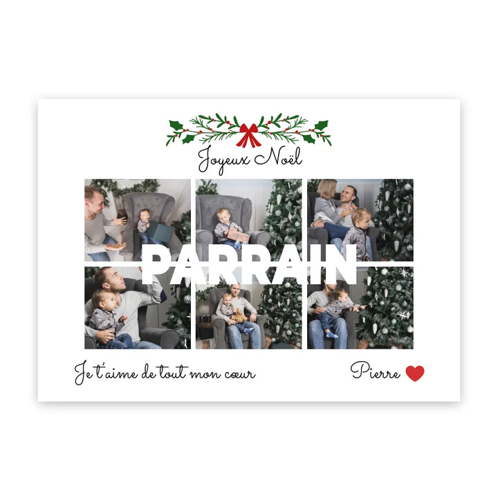 Joyeux Noël Parrain - Affiche Personnalisée