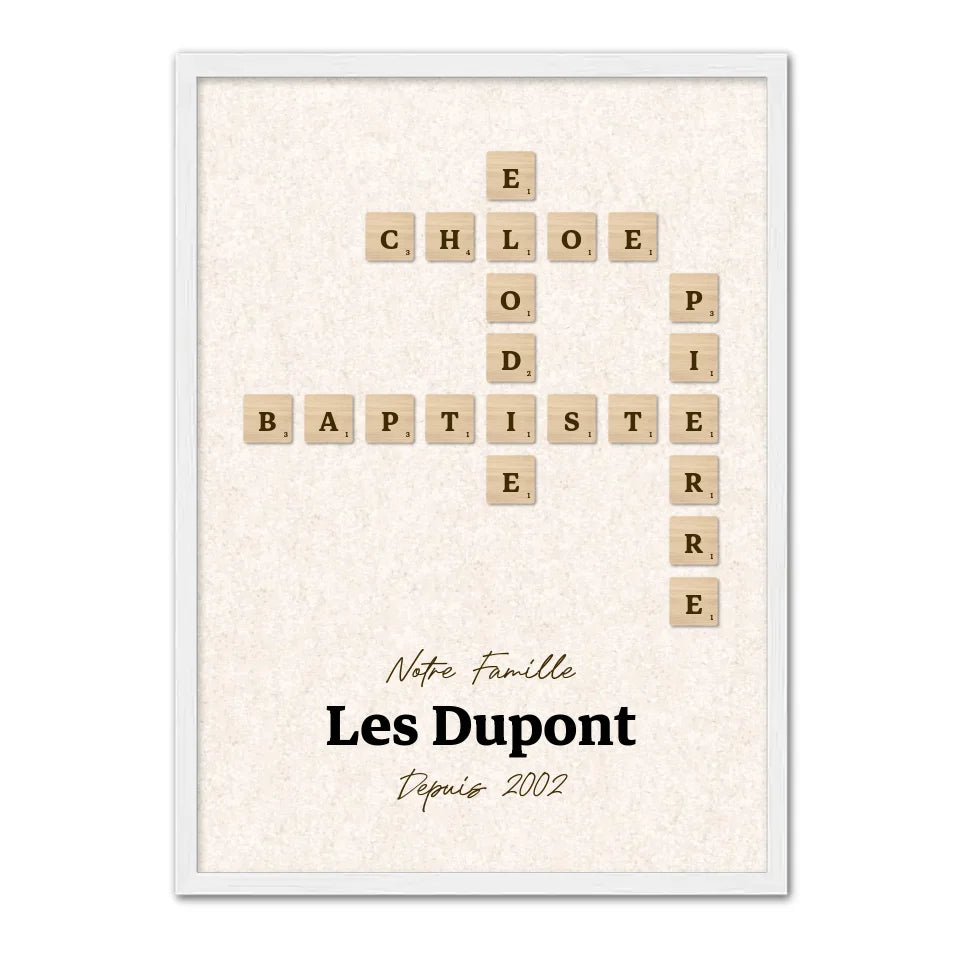 Famille Scrabble - Affiche personnalisée