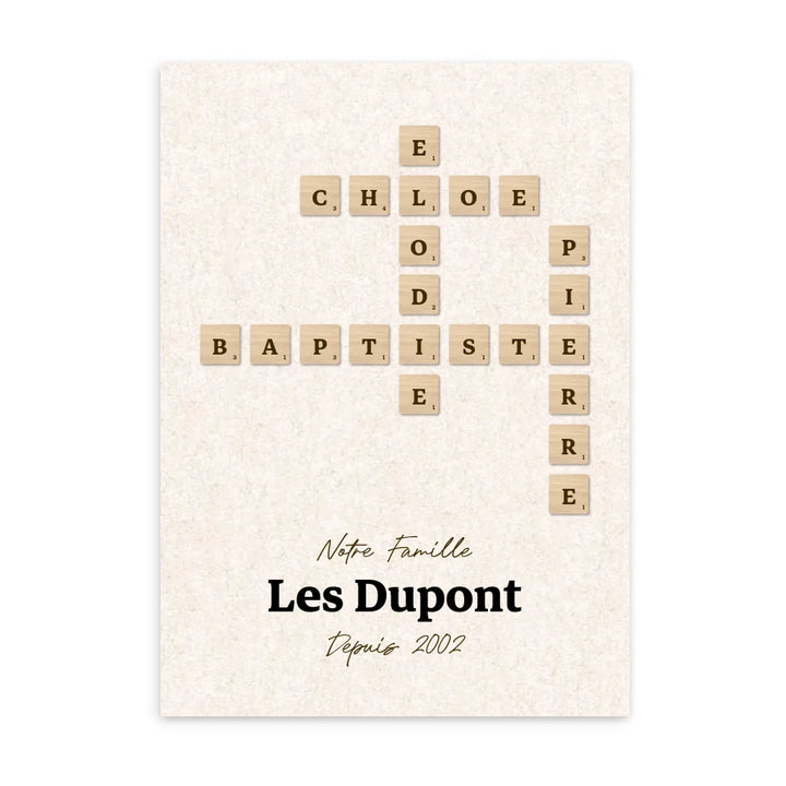 Famille Scrabble - Affiche personnalisée