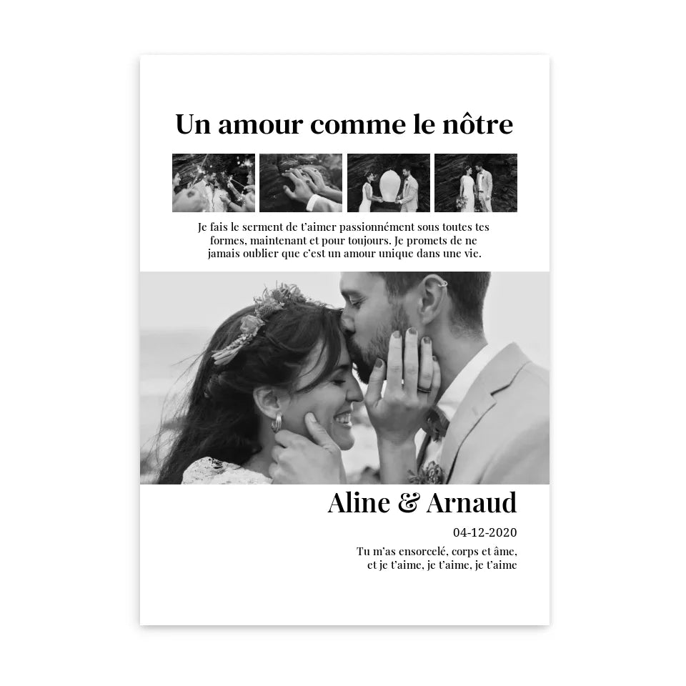 Un amour comme le nôtre - Affiche Personnalisée