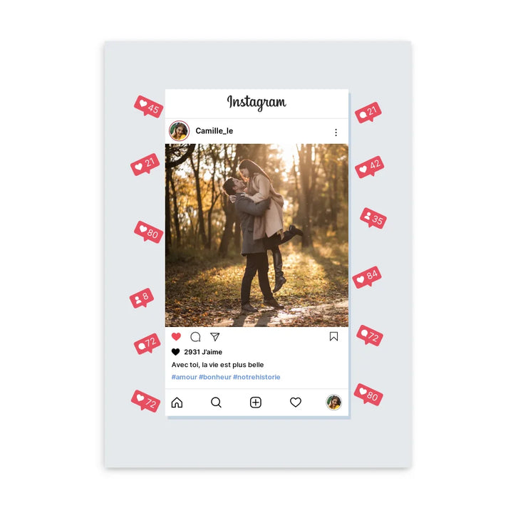 Instagram Couple - Affiche Personnalisée