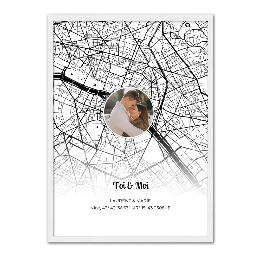 Carte + Photo - Affiche Personnalisée