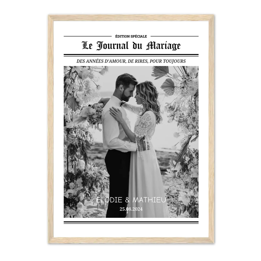 Le Journal du Mariage - Affiche personnalisée