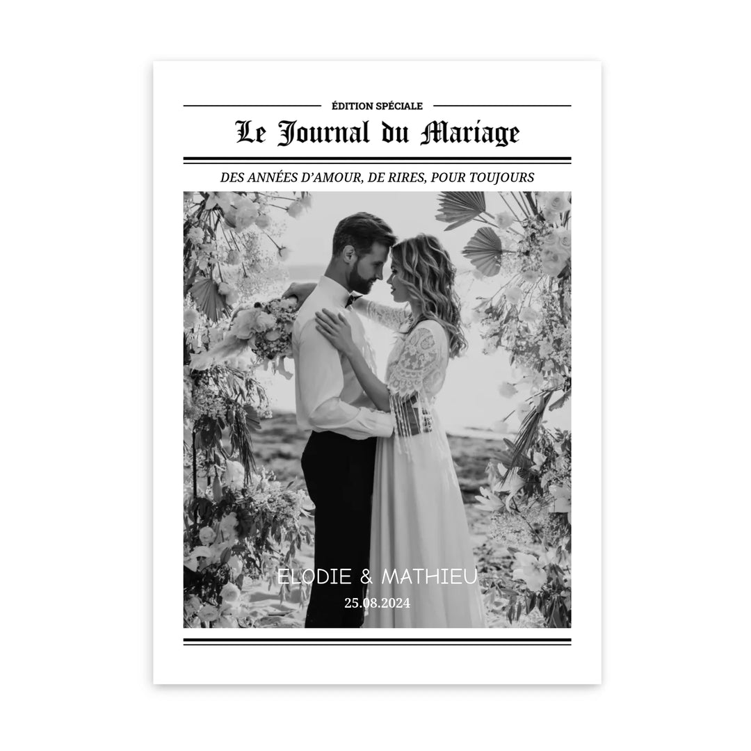 Le Journal du Mariage - Affiche personnalisée