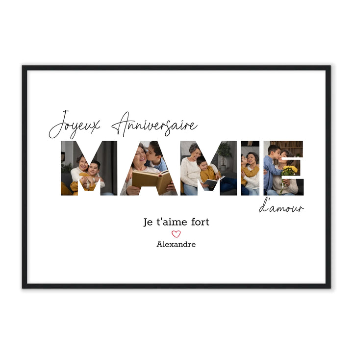 Joyeux Anniversaire Mamie - Affiche Personnalisée