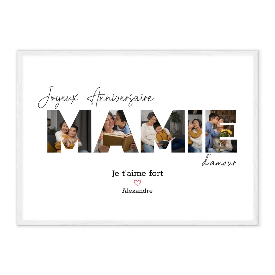 Joyeux Anniversaire Mamie - Affiche Personnalisée