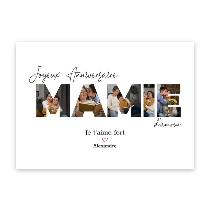 Joyeux Anniversaire Mamie - Affiche Personnalisée