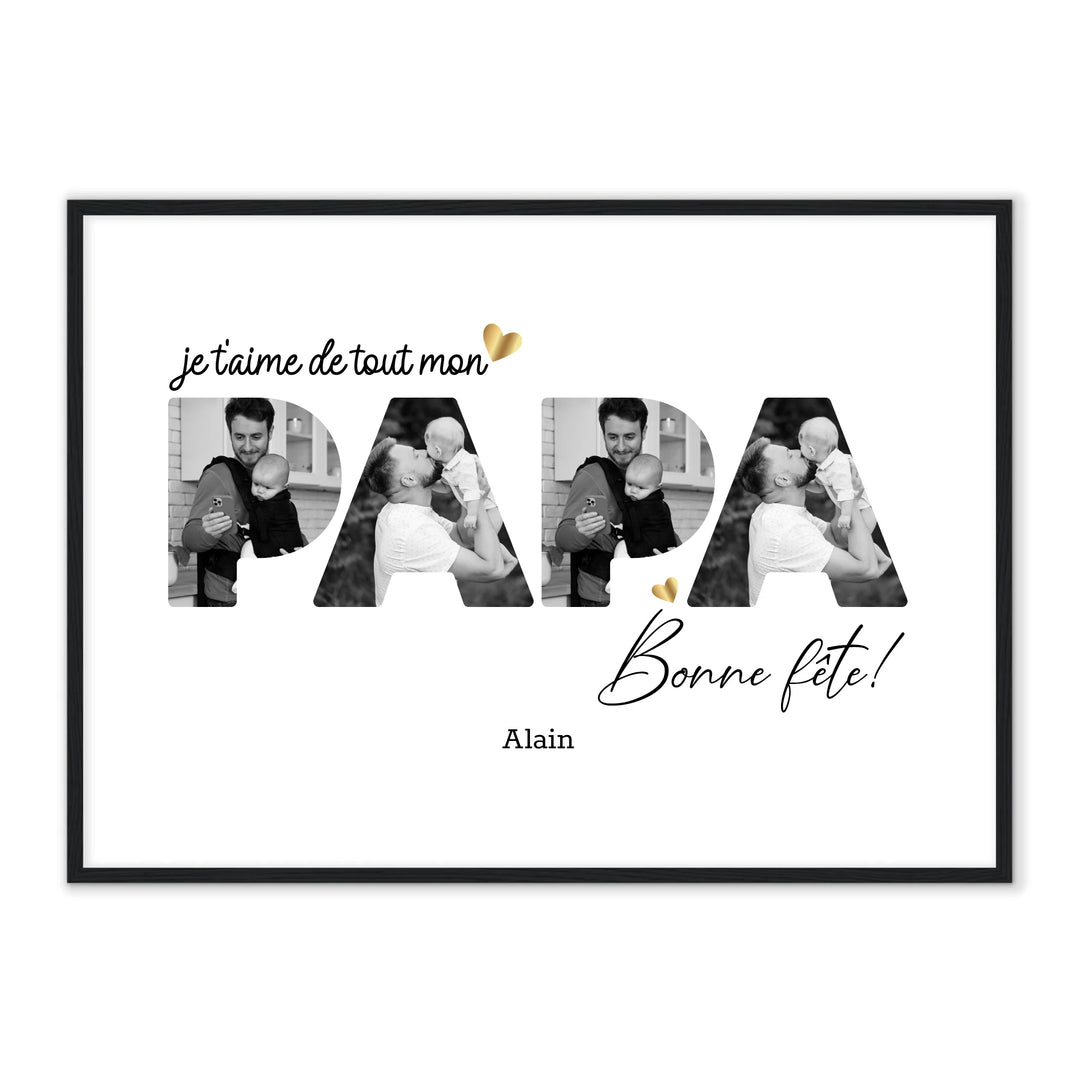 Bonne Fête Papa & Cœurs - Affiche Personnalisée