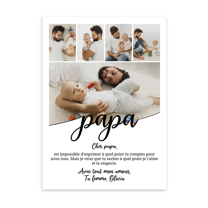 Message et photo personnalisés - Affiche Papa
