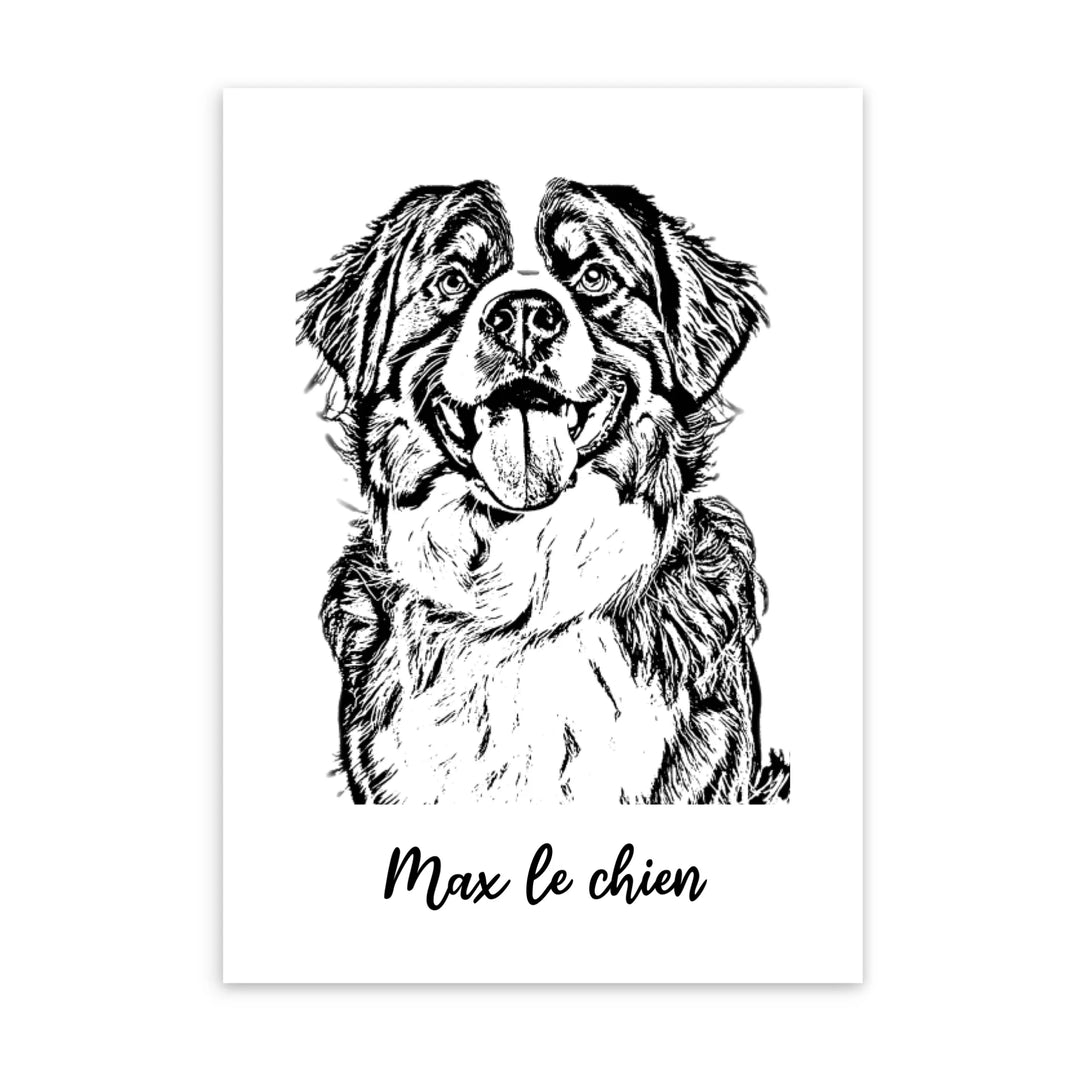 Sketch chien - Affiche Personnalisée