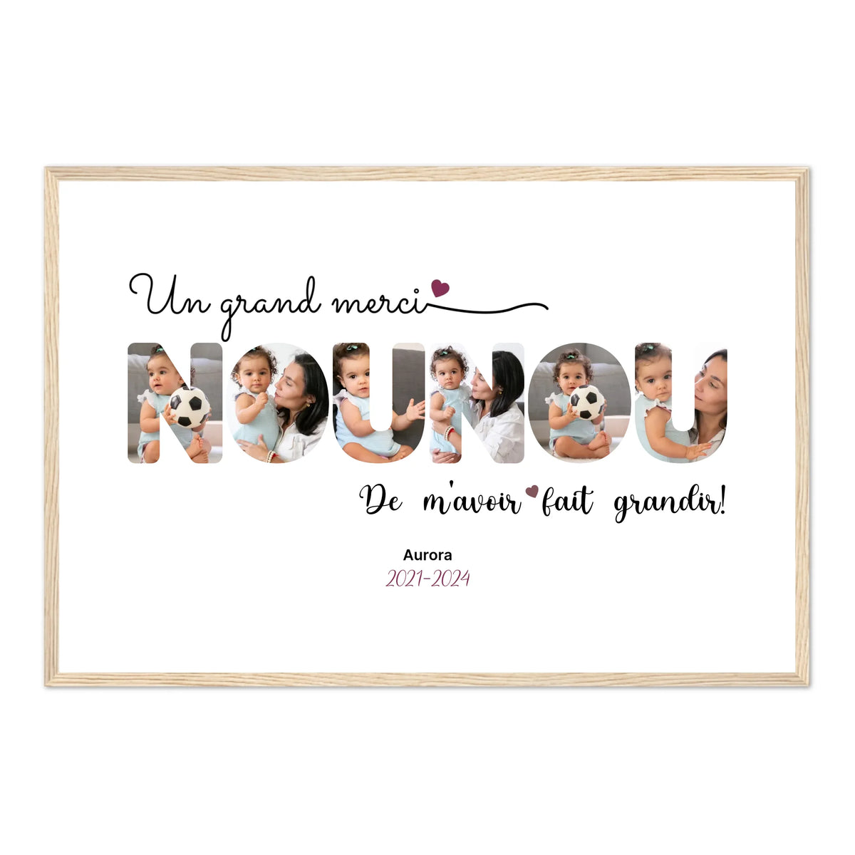 Nounou Lettres - Affiche personnalisée