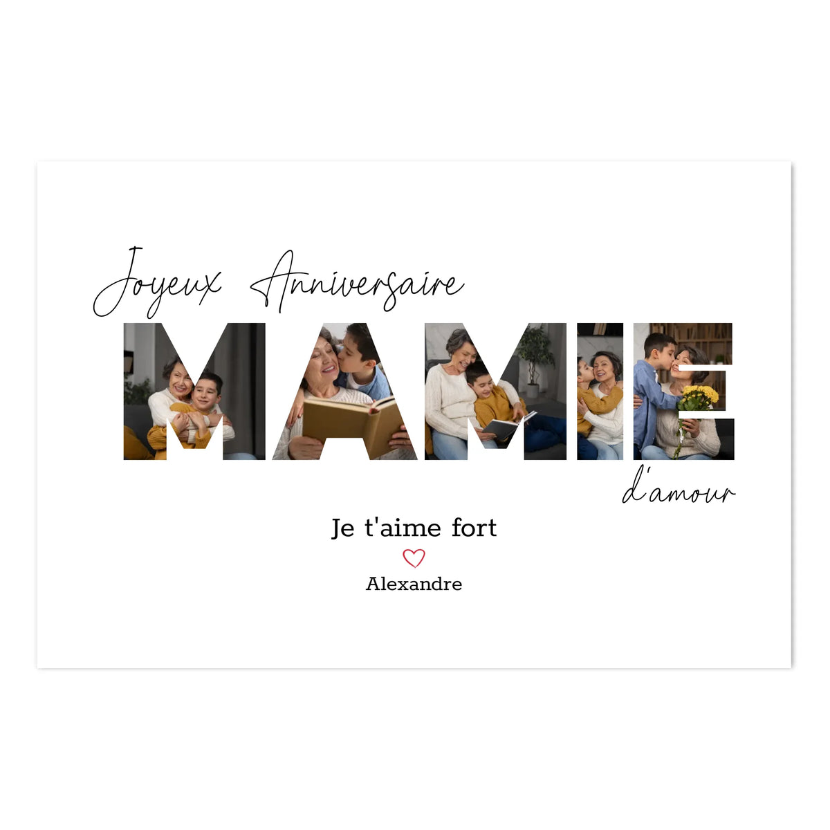 Joyeux Anniversaire Mamie - Affiche Personnalisée
