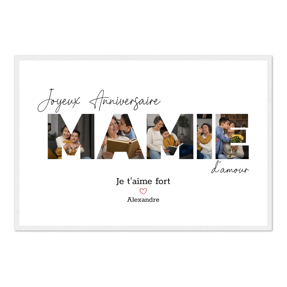 Joyeux Anniversaire Mamie - Affiche Personnalisée
