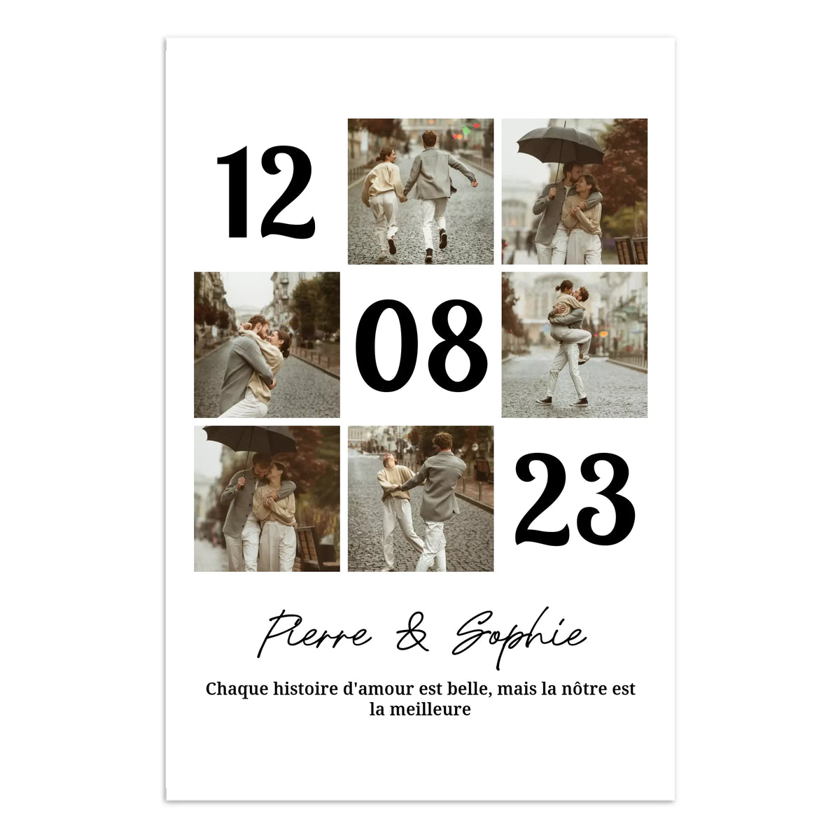 Date Spéciale & Collage - Affiche personnalisée