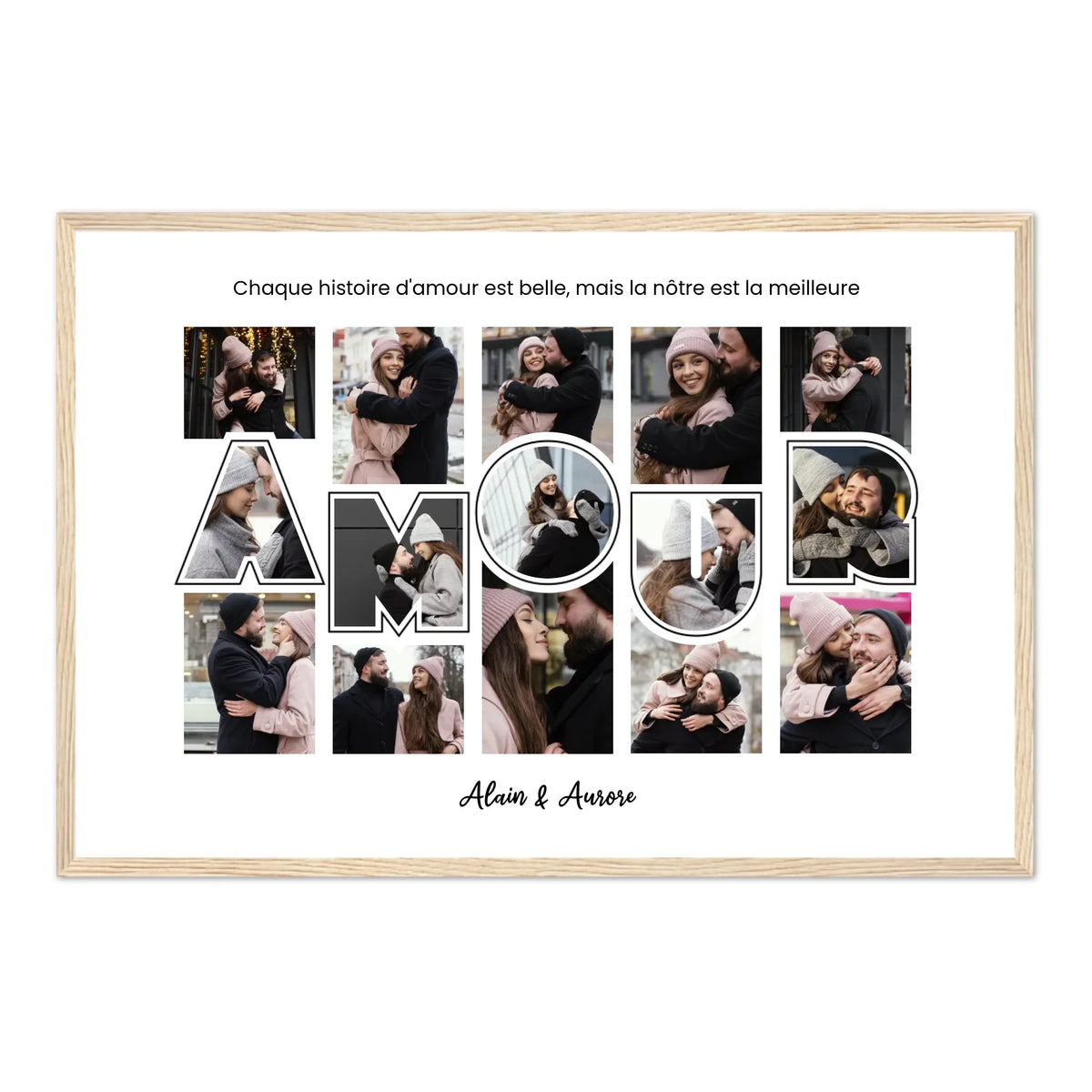 Amour Lettres & Photos - Affiche personnalisée